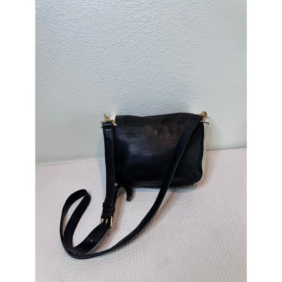 Marc by Marc Jacobs Workwear Leather Crossbody Bag Black White Gold Logo - Picture 4 of 9